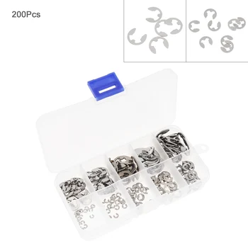 

200pcs Stainless Steel E-Type Open Clip Collar 1.5 2 3 4 5 6 7 8 9 10 mm Assortment Kit