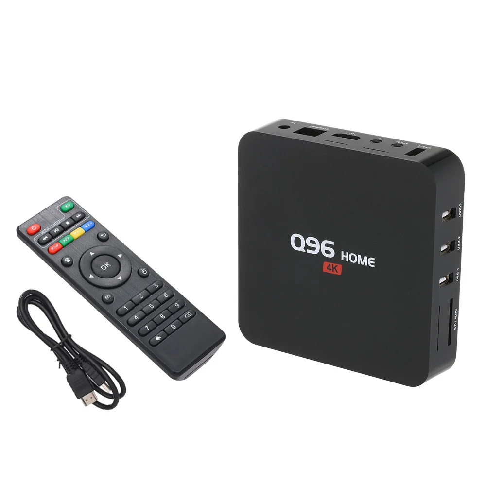 Q96 домашний умный Android 8,1 ТВ приставка RK3229 четырехъядерный 1 ГБ/8 ГБ UHD 4K медиаплеер 2,4G WiFi H.265 телеприставка с пультом дистанционного управления