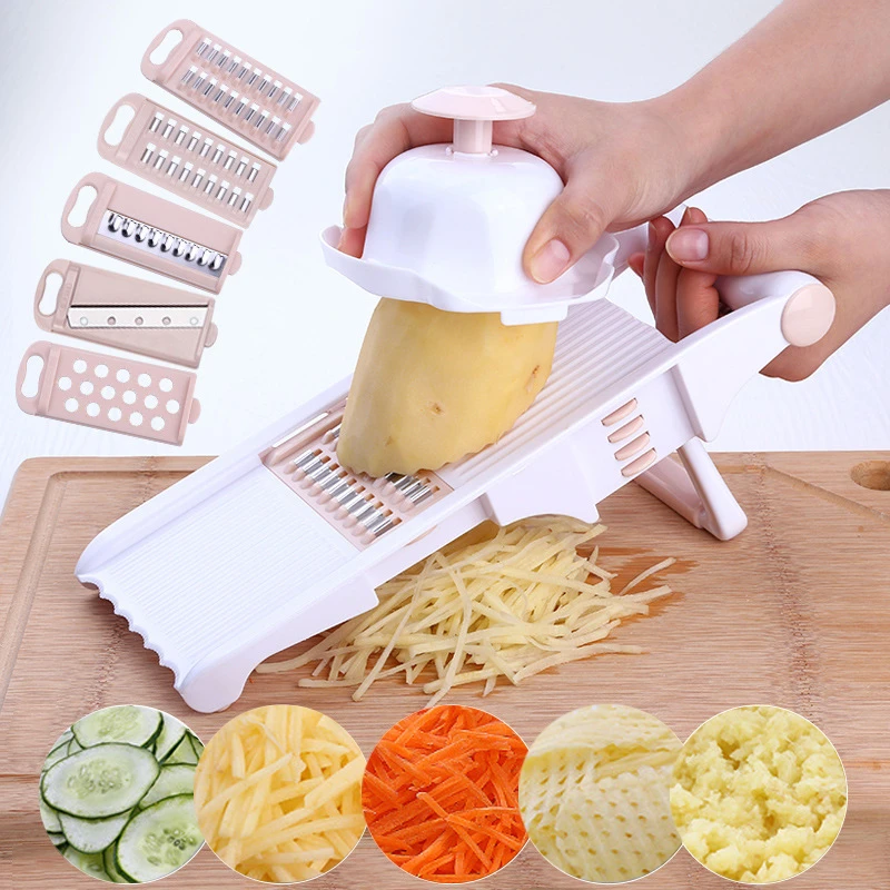 Mandoline Slicer Manual Vegetable Cutter with 5 Blade Potato Carrot Grater for Vegetable Onion Slicer Kitchen Tools Accessories