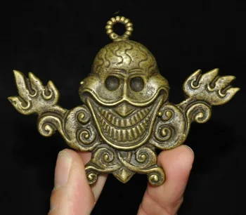 

wedding decoration Tibetan Buddhism Bronze Mahakala Skeleton Devil Skull death-head statue Pendant