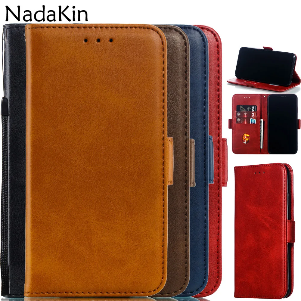 

Retro Classic Leather Book Phone Case for Huawei Honor 10 V10 6A 7X View 20 Plain Flip Cover for Note 10 With Easy Storage Slots