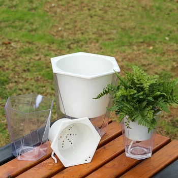 

Auto Irrigate Flower Pot Vase Automatic Watering Planter Lazy Planting White
