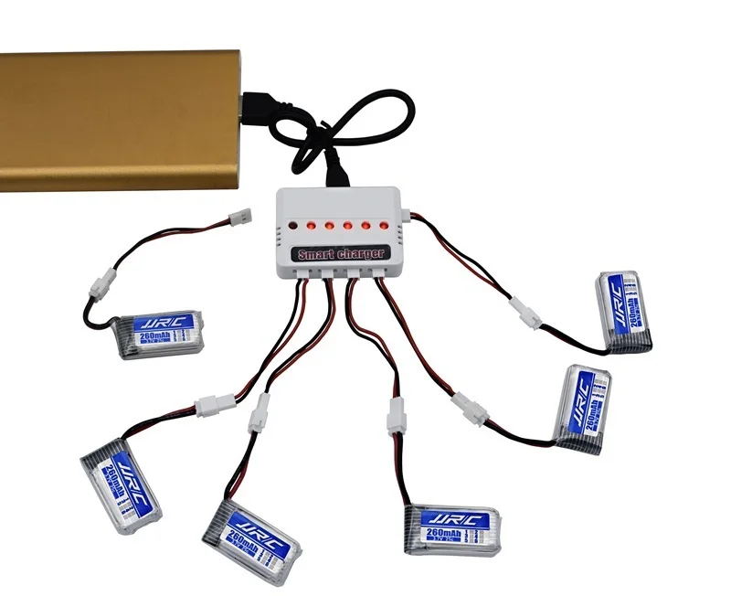 Аккумулятор JJRC H36 3,7 V 260mAh для E010 E011 E012 E013 F36 3,7 v Lipo батарея 6в1 UBS зарядное устройство RC Запчасти для квадрокоптера