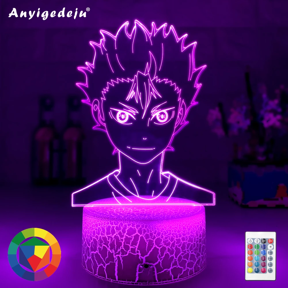 3d-лампа Аниме Haikyuu Nishinoya Yuu фигурка для детей декор детской спальни ночсветильник