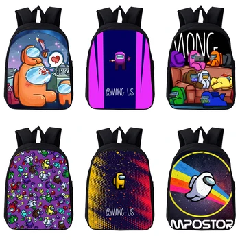 

Game Among Us School Bags For Boys Girls Small School Backpack Bags 3D Print Fashion Primary Mochila Infantil