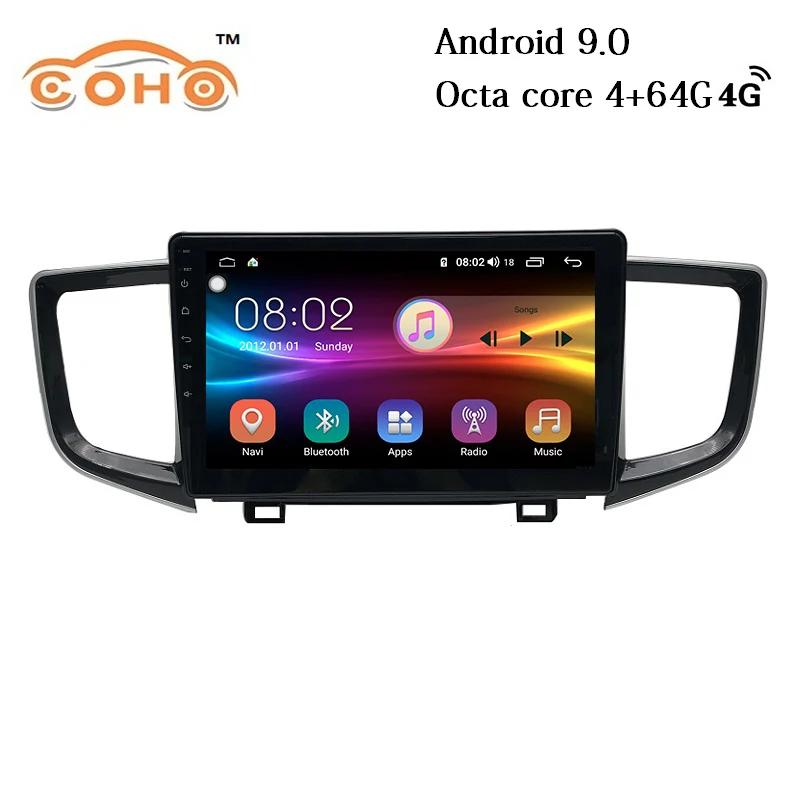 Pilot Android 9.0 Octa Core 4+64G Stereo Multimedia Gps Navigation Car Radio For 2016-2018 Honda Pilot