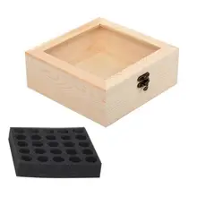 

Hot Sales Essential Oil Case Large Capacity Practical 25 Grids Elegant Stylish Aromatherapy Container for Table