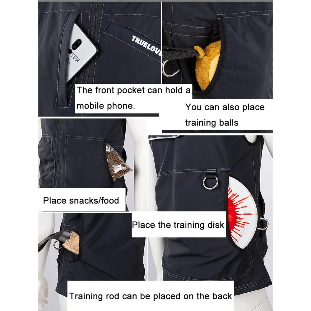 Dog Training Special Clothes Professional Waterproof Big Pocket Multi-function Reflective Vest Sports Type TLG2751