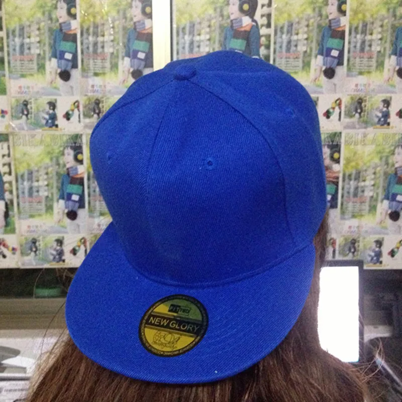 Royal Blue Одноцветная Кепка с плоскими полями, светильник в стиле хип-хоп, бейсболка для мужчин и женщин, Кепка в стиле хип-хоп jie wu mao EXO в Корейском стиле, плоская кепка Whol - Цвет: Royal Blue
