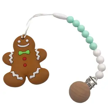 

1pc Silicone Molar Toy Gingerbread Man Teeth Grinder Cartoon Teeth Cleaning Toy For Pet Cat Dog Toddler Kids