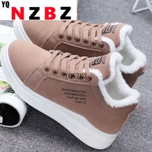 

Winter Warm Women Vulcanized Shoes Fur Plush Casual Shoes Lace Up Fashion Platform Sneakers Women Snow Boots Zapatillas Mujer