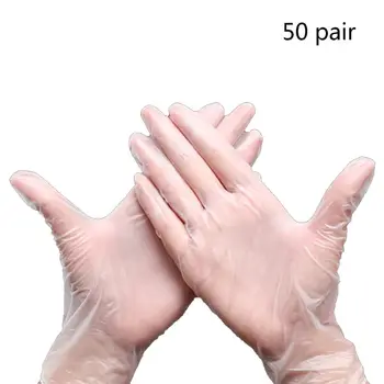 

100 PCS Transparent Disposable PVC Gloves DIY Jewelry Making Tools Q0KE