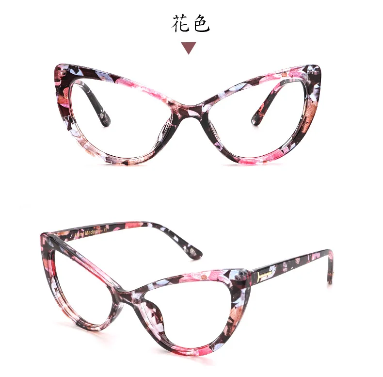 fashion trend new 1.56 anti blue light presbyopic glasses PC frame leopard cat eye glasses reading glasses women 3 colors