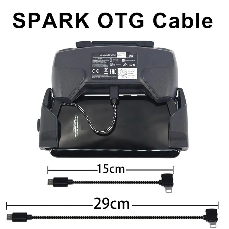 

Transmitter Remote Control OTG Data Cable Phone Tablet Connector Adapter for DJI SPARK Drone for IOS Type-C Micro-USB Spare Part