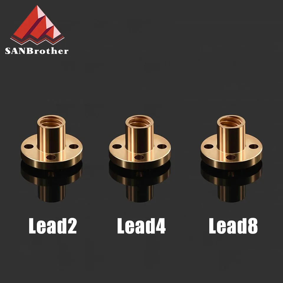 

3D printer accessoris Copper Trapezoidal Lead Screw Nut T8 pitch 2mm for Lead 2/4/8mm screw stepper motor rail screw CNC