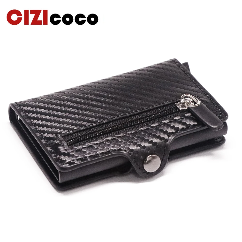 

2020 RFID Blocking Credit Card Holder New Protection Men Wallet Leather Metal Card holder Aluminum Business Bank ID Card Case