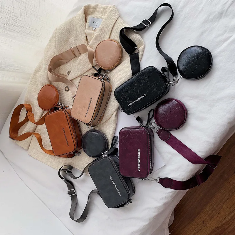 

INS New Arrival Bag Women's 2019 Winter Korean-style Fashion Retro Square Sling Bag Wide-Strap Shoulder Camera Bag