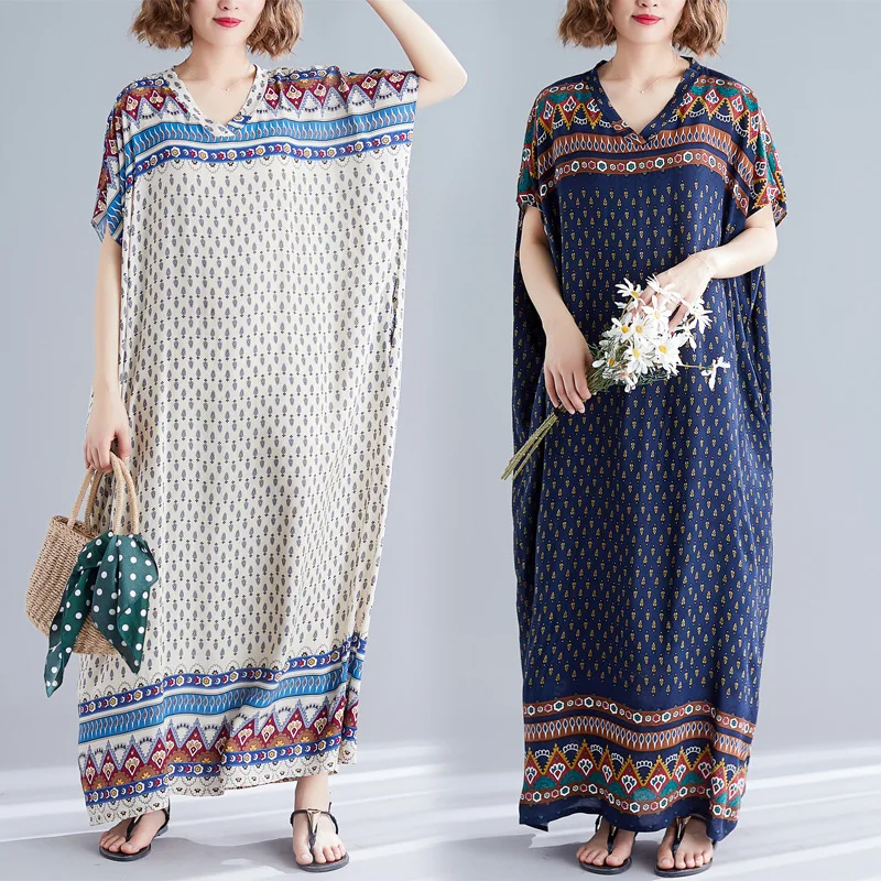 

Photo Shoot 2019 Summer New Style Literature And Art Large Size Fat Mm 200 Beach Floral Printed Dress