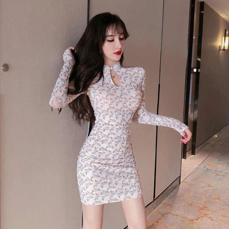 Китайское платье для женщин, традиционное восточное платье, атласное, cheongsam, сексуальное, qipao, цветочное, открытое, винтажное, qipao, вечернее платье