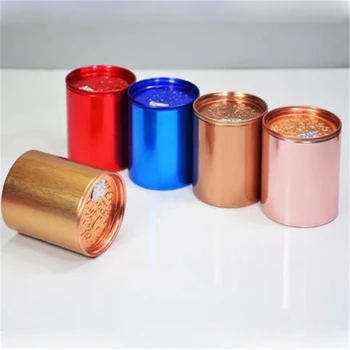 

Mini Small Metal Aluminum Sealed Cans Portable Travel Tea Caddy Airtight Smell Proof Container Stash Jar Easy Tear Cover