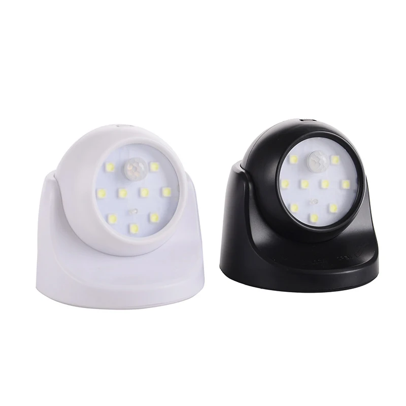 LED Smart Sensor LED Night Light Lamp Motion Sensor 360 Degree Rotation Night Light Battery Power Rotatable Automatic Induction