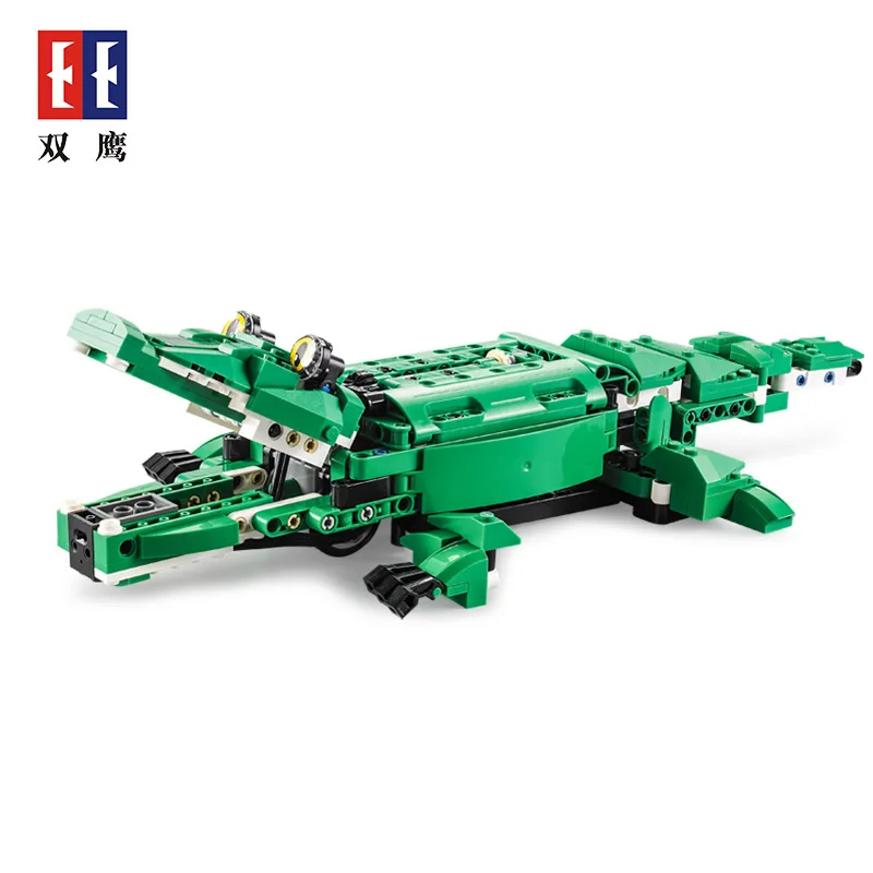 

Double e C51035 Sensing Electric Dinosaur Crocodile 2 Variable Click Building Blocks Educational Assembled Children Building Blo