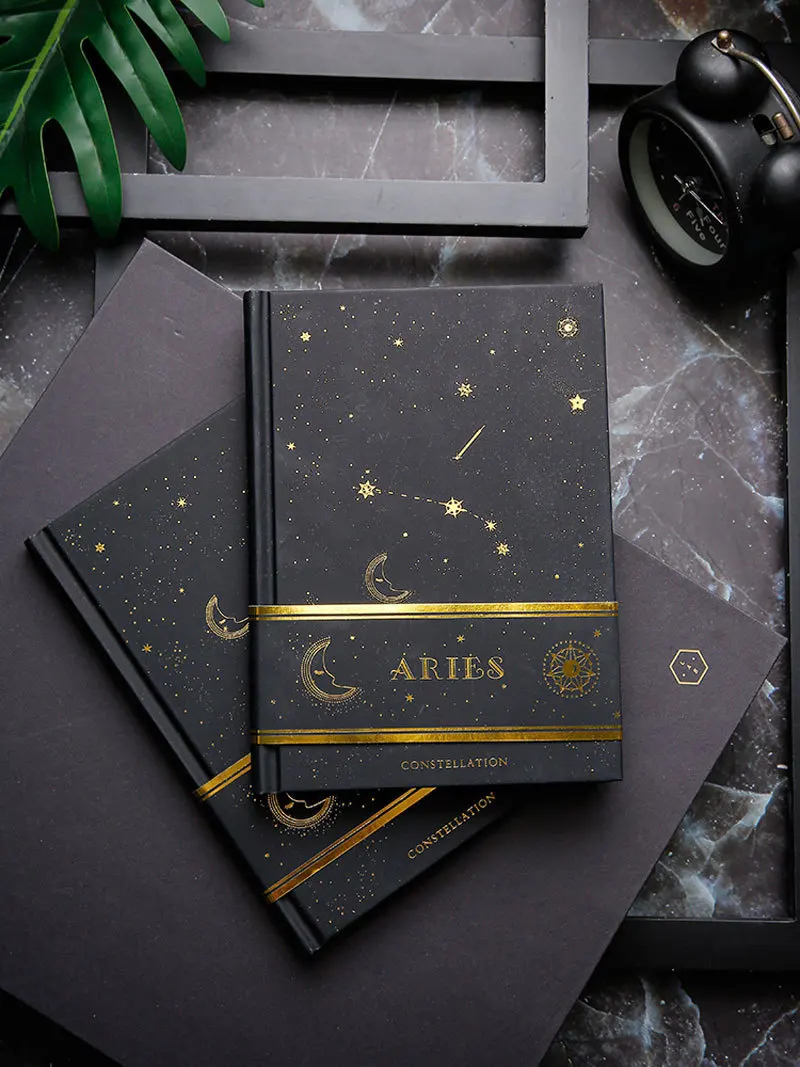 Twelve constellation простой креативный рукописный текст арт-блокнот студенческий Звездный дневник Звездная Черная книга для упражнений