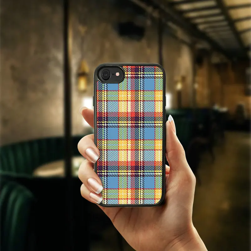 Популярные цветные клетчатые чехлы для мобильных телефонов с цветочным принтом, жесткий пластиковый чехол для iphone 4, 4S, 5, 5S, SE, 6, 6 S, 7, 8 Plus - Цвет: pattern 1