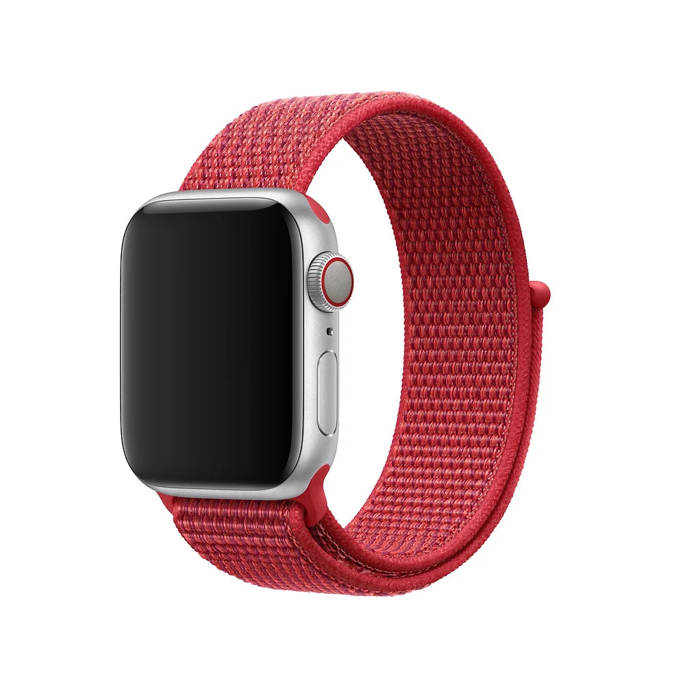 China red Ремешок для наручных часов Apple Watch Series 5/4/3/2 40 мм 44 нейлон мягкий дышащий сменный ремешок Спортивные петли для наручных часов iwatch серии 4 38 мм 42 мм - Цвет ремешка: China red