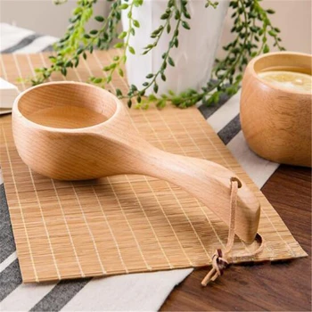 

Short Handle Water Spoon Multi-Purpose Wooden Spoon Environmental Protection Tableware Household Kitchen Accessories