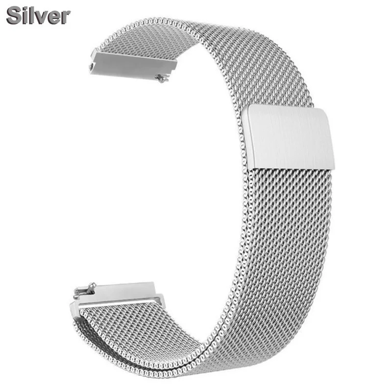 Silver Magnetic Milanese Loop Wrist Strap For Xiaomi Huami AMAZFIT Youth Bip Stratos 2S Pace Smart Watch Band Metal 20MM 22MM Correa - Цвет: Silver