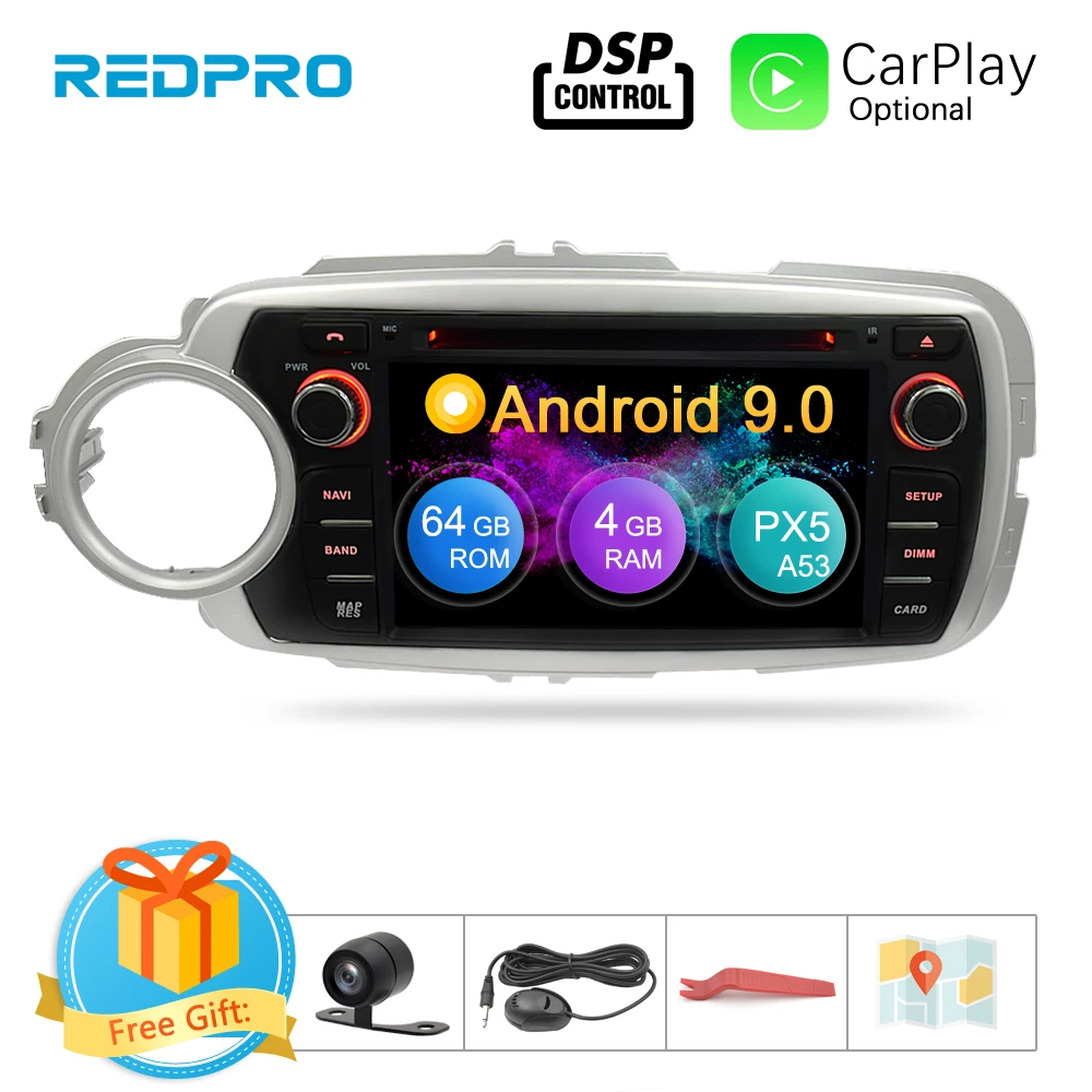 4G ram ips Android 9,0 автомобильный DVD Радио gps мультимедийный плеер для Toyota YARIS 2012- Авто Аудио Видео 2 Din стерео навигация