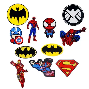 

Super Hero Spider man Cloth Patches Iron on Badges Cheap Embroidered Patches For Kids Jacket Jeans Applique Stickers