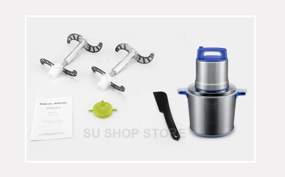 12L Commercial Meat Grinder 1200W High-power Minced Meat Blender Home Electric Stainless Steel Pepper Garlic Crusher Device