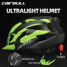 CAIRBULL Bicycle Helmets Mtb Road Safety Helmets Ultralight Breathable Men Women With Insect Net Taillight Removable Sun Visor