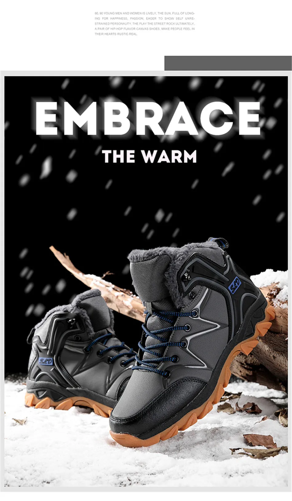 QGK/ зимние мужские ботинки на меху, теплые кожаные зимние ботинки, Мужская Зимняя Повседневная рабочая обувь, кроссовки, высокие резиновые ботильоны