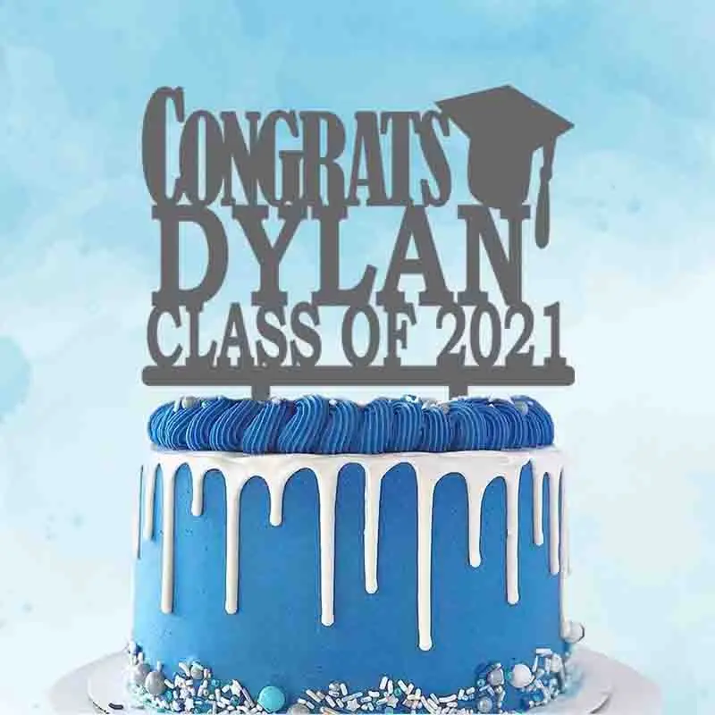 2021 personalizado graduación bodas Topper personalizado nombre años felicitaciones de graduación de la clase de 2021 para la graduación Decoración de Pastel de fiesta