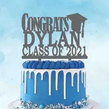2021 personalizado graduación bodas Topper personalizado nombre años felicitaciones de graduación de la clase de 2021 para la graduación Decoración de Pastel de fiesta