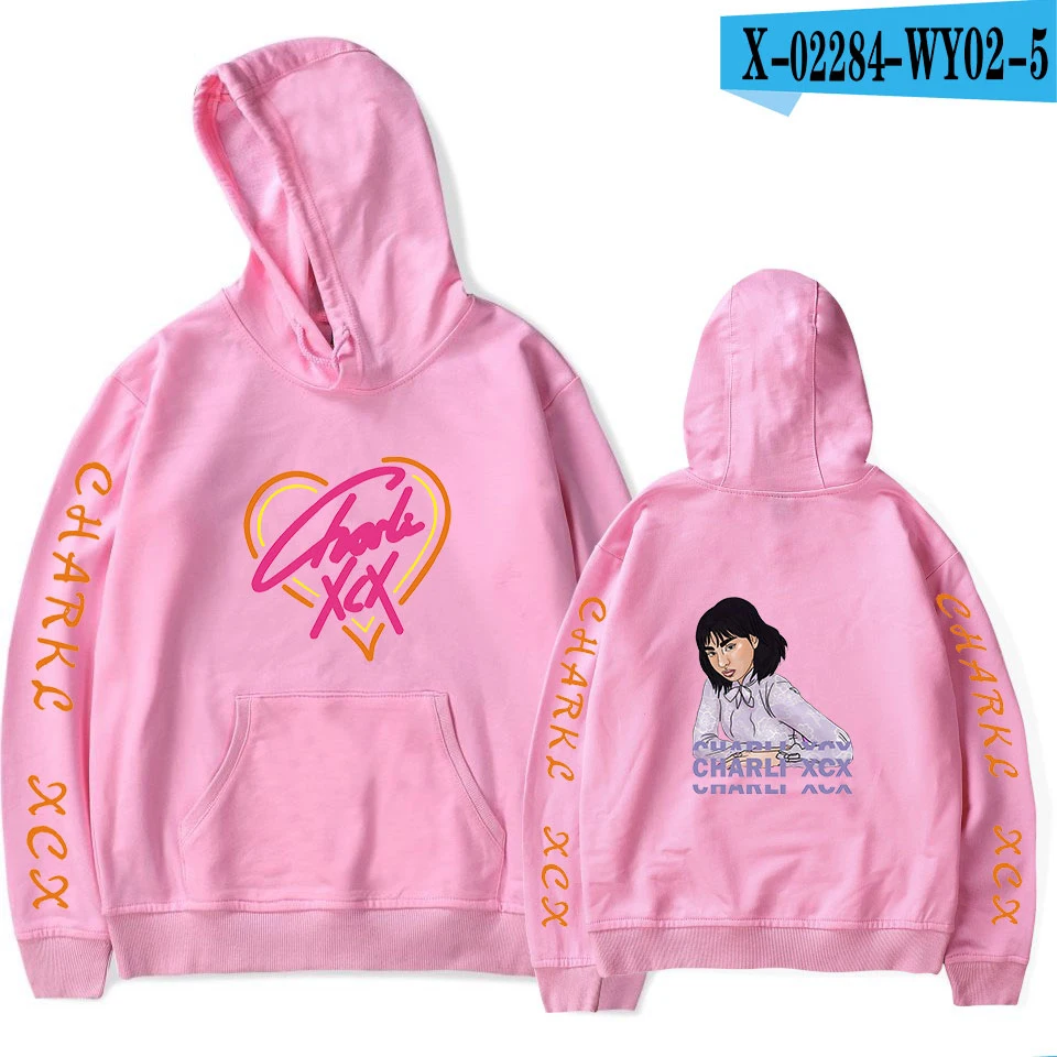 As picture Удобные толстовки с капюшоном Charli XCX толстовки для мужчин/женщин с модным принтом Charli XCX толстовки мужские осенние пуловеры повседневные черные топы - Цвет: As picture