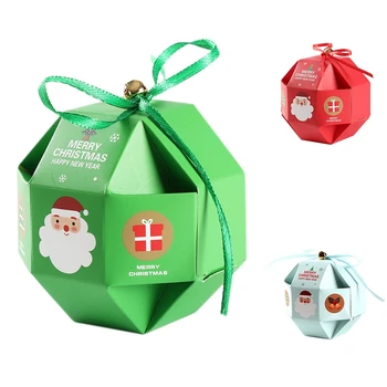 

10Pcs Candy Boxes DIY Party Favor Gift Santa Claus Snowflakes Pattern