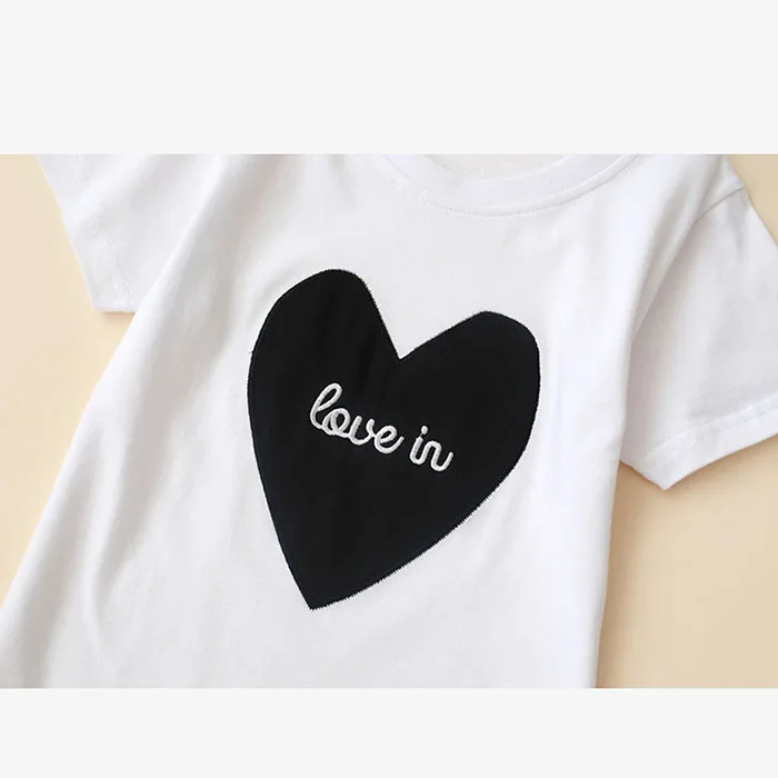 Family Matching Outfits Summer Fashion Love Printing T-shirt Mother And Daughter Father Son Baby Boy Girl Outfits Clothes