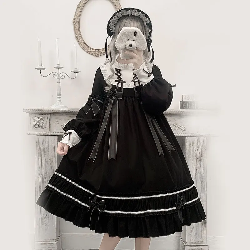 Lolita Cute Black Dress Teens Girl ...