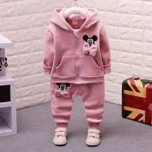 Комплект одежды для девочек, осенне-весенний детский Модный хлопковый плотный топ с рисунком+ штаны, комплект из 2 предметов Детский Повседневный костюм для бега для девочек, От 1 до 6 лет