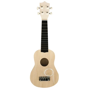 

Soprano Ukulele Diy Kit 21 Inch Wooden 4 Strings Hawaiian Guitar for Handwork Painting Perfect Parents-Child Campaign