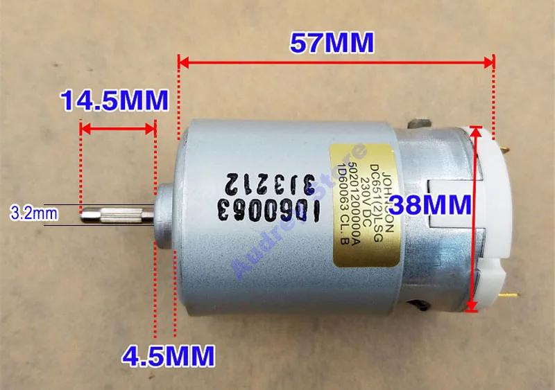 Dechang 555 микро мотор DC220V 12 полюсов ротора 11000 об/мин 41,3 Вт 0.08A