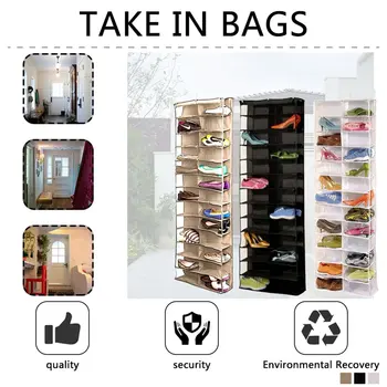 

26 Pockets PVC Anti-dust Shoe Rack Folding Waterproof Shoes Storage Organizer Hanging Zapatero