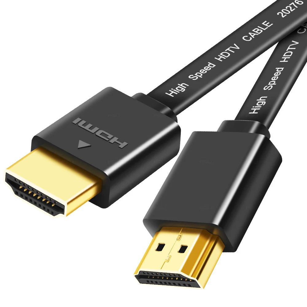 HDMI кабель 1080p 3D плоский кабель 1,4 в позолоченный штекер Male-Male HDMI кабель 0,3 м 0,5 м 1 м 1,5 м для PS4 Xbox проектор Ноутбук с HDTV