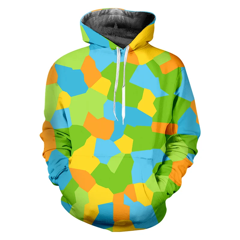 

3d Hoodies Color Paint Stitching Hoodies Men 3d Colorful Hoodie Print Geometric Plus Size Sweatshirts Pullover