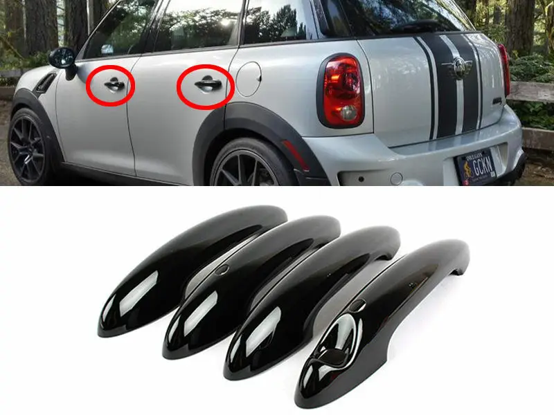 4 Gloss Black Door Handle Covers For BMW 10 16 MINI Cooper S R60