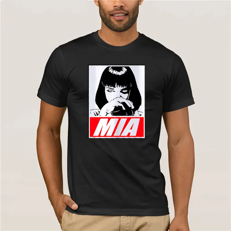 2020 Yeni Mia Wallace Bask T shirt Kad n S cak Film Pulp Kurgu komik ti | Мужская одежда